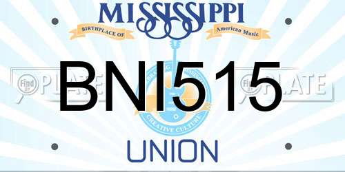 BNI515 Mississippi License Plate