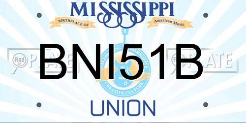 BNI51B Mississippi License Plate