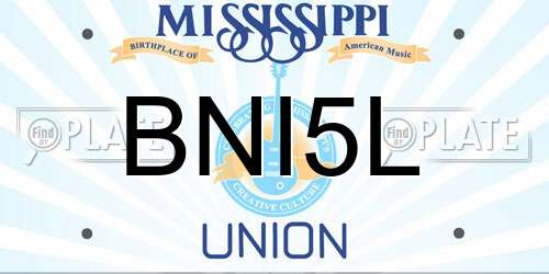 BNI5L Mississippi License Plate