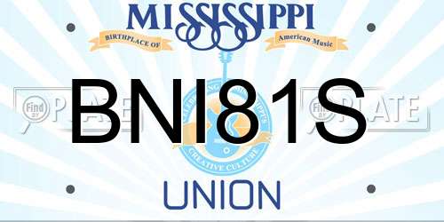 BNI81S Mississippi License Plate