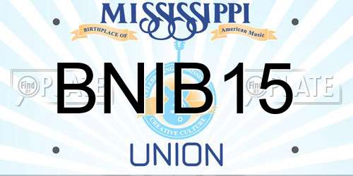 BNIB15 Mississippi License Plate