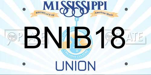 BNIB18 Mississippi License Plate