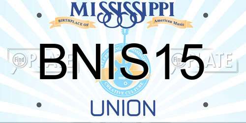 BNIS15 Mississippi License Plate