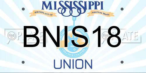 BNIS18 Mississippi License Plate