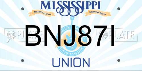 BNJ87I Mississippi License Plate