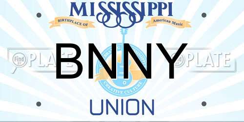 BNNY Mississippi License Plate