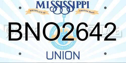 BNO2642 Mississippi License Plate