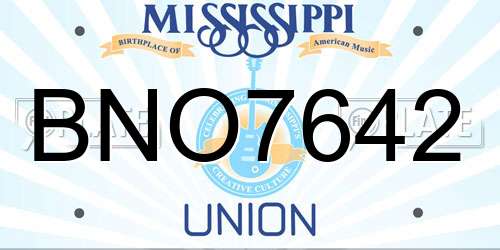 BNO7642 Mississippi License Plate