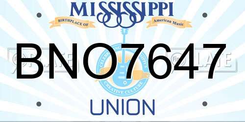 BNO7647 Mississippi License Plate