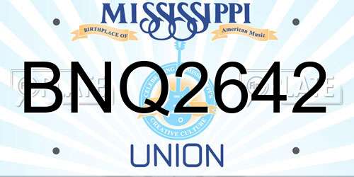BNQ2642 Mississippi License Plate
