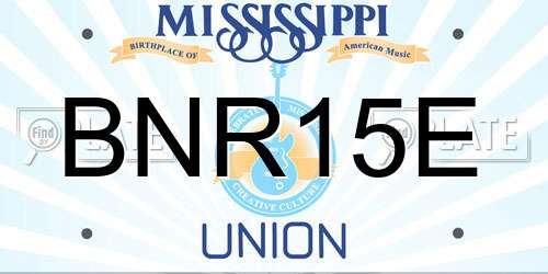 BNR15E Mississippi License Plate
