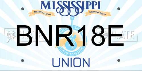 BNR18E Mississippi License Plate