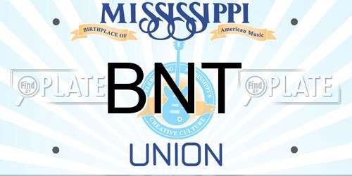 BNT Mississippi License Plate