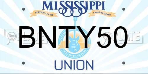 BNTY50 Mississippi License Plate