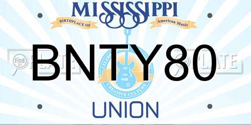 BNTY80 Mississippi License Plate
