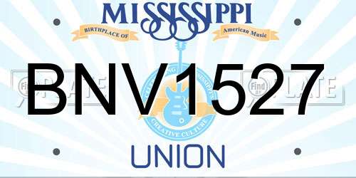 BNV1527 Mississippi License Plate