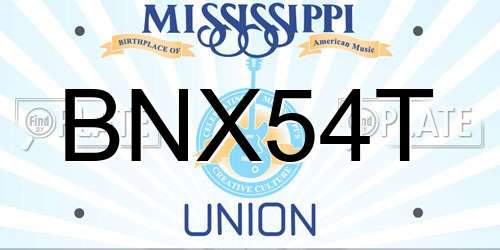 BNX54T Mississippi License Plate