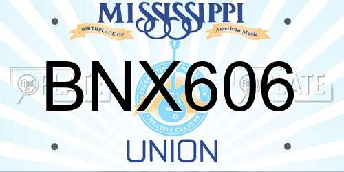 BNX606 Mississippi License Plate