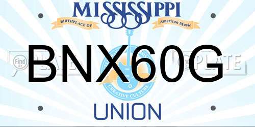 BNX60G Mississippi License Plate