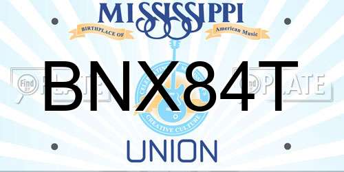 BNX84T Mississippi License Plate