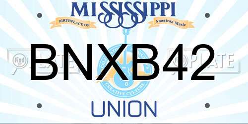 BNXB42 Mississippi License Plate