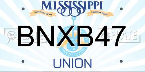 BNXB47 Mississippi License Plate
