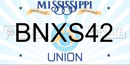 BNXS42 Mississippi License Plate