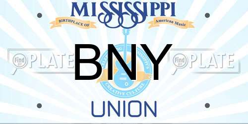 BNY Mississippi License Plate