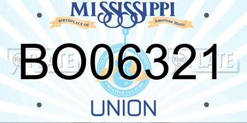 BO06321 Mississippi License Plate