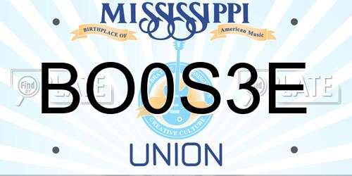BO0S3E Mississippi License Plate