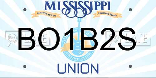 BO1B2S Mississippi License Plate