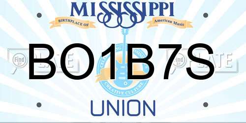 BO1B7S Mississippi License Plate