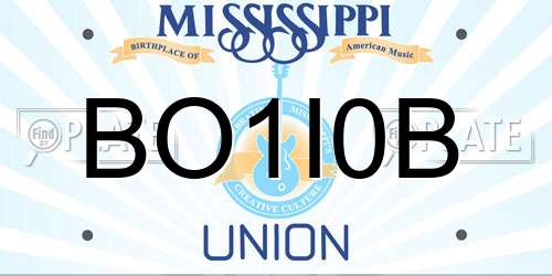 BO1I0B Mississippi License Plate