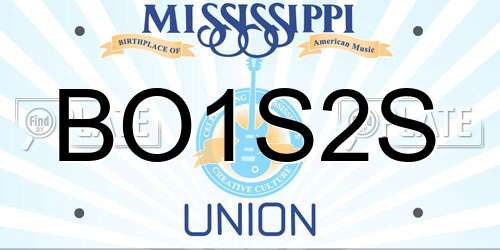 BO1S2S Mississippi License Plate