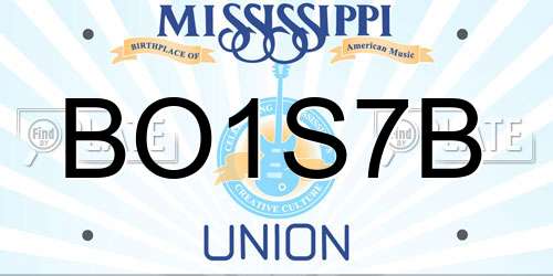 BO1S7B Mississippi License Plate