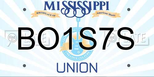 BO1S7S Mississippi License Plate