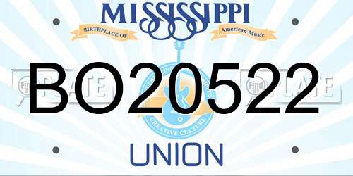 BO20522 Mississippi License Plate