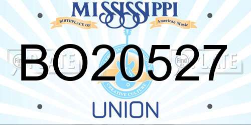 BO20527 Mississippi License Plate