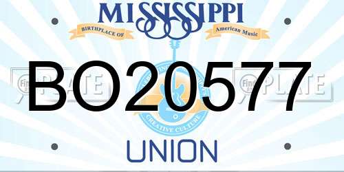 BO20577 Mississippi License Plate