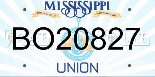 BO20827 Mississippi License Plate
