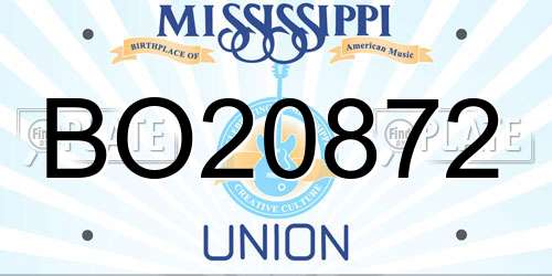 BO20872 Mississippi License Plate