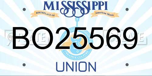 BO25569 Mississippi License Plate