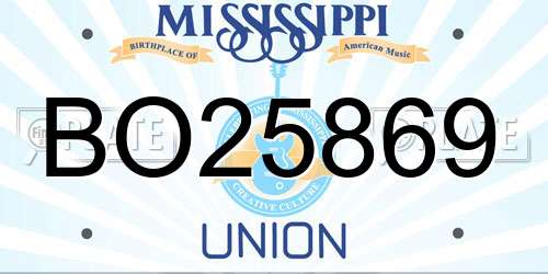 BO25869 Mississippi License Plate