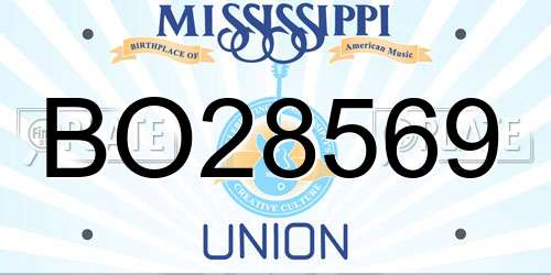 BO28569 Mississippi License Plate