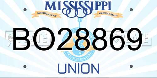 BO28869 Mississippi License Plate