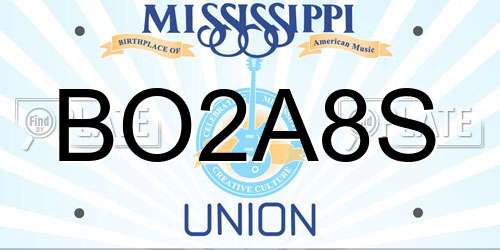 BO2A8S Mississippi License Plate