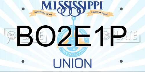 BO2E1P Mississippi License Plate