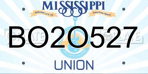 BO2O527 Mississippi License Plate