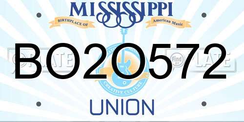 BO2O572 Mississippi License Plate