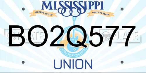 BO2Q577 Mississippi License Plate